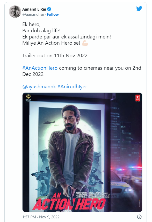 An Action Hero OTT Release Date Trailer Tweet