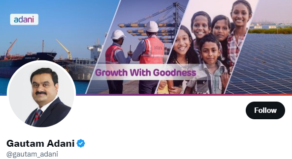 Gautam Adani Twitter Account