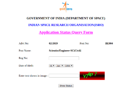 ISRO Admit Card