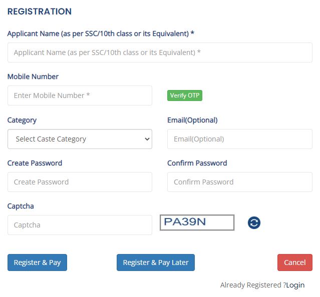 TS PolyCET Registration Form