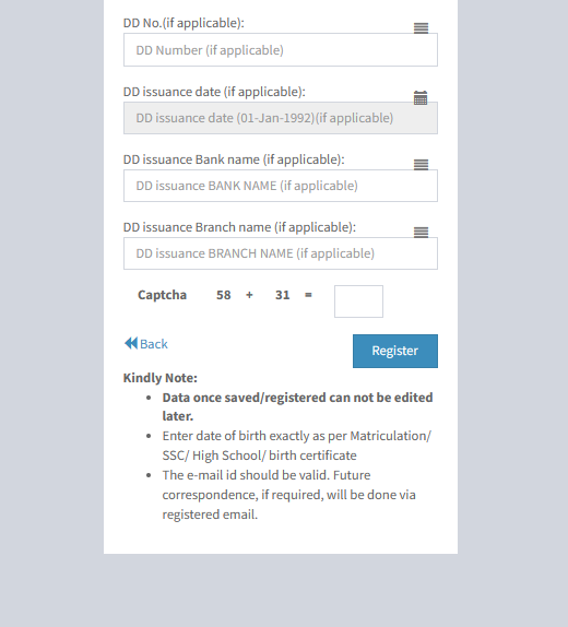 WCL Recruitment Registration 